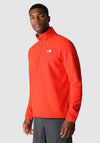 The North Face Mens 100 Glacier Quarter Zip Fleece, Fiery Red