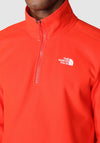 The North Face Mens 100 Glacier Quarter Zip Fleece, Fiery Red