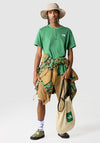 The North Face Mens Red Box T-Shirt, Deep Grass Green