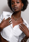 Ti Sento Malachite Sphere Ring, Gold Size 56