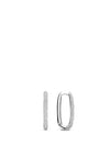 Ti Sento CZ Oval Hoop, Silver