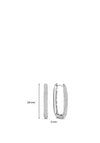 Ti Sento CZ Oval Hoop, Silver