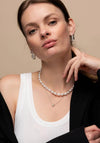 Ti Sento CZ Oval Hoop, Silver