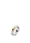 Ti Sento Dual Band Pave Ring, Silver & Gold Size 54