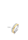 Ti Sento Dual Band Pave Ring, Silver & Gold Size 54