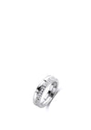 Ti Sento Dual Band Pave Ring, Silver Size 56