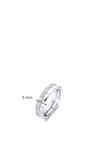 Ti Sento Dual Band Pave Ring, Silver Size 56