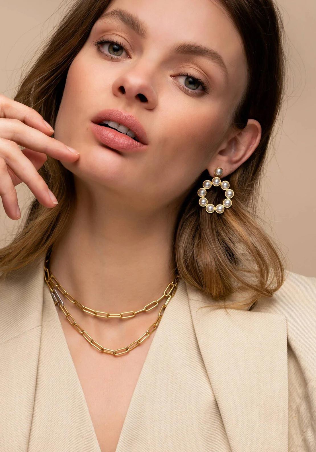 Ti Sento Pearl Drop Earrings, Gold