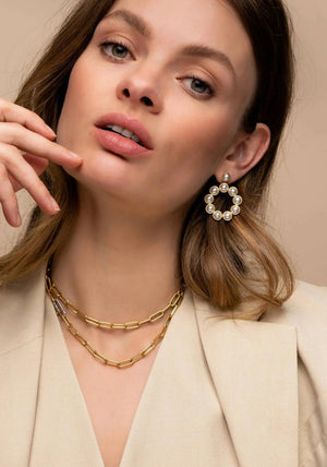 Ti Sento Pearl Drop Earrings, Gold