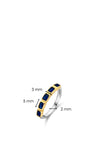 Ti Sento Sapphire Row Ring, Silver & Gold Size 54