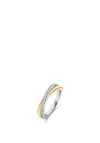 Ti Sento Milano Twisted Pave Ring, Silver & Gold Size 52
