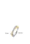Ti Sento Milano Twisted Pave Ring, Silver & Gold Size 54