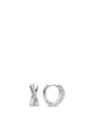 Ti Sento Twisted Rope Hoop, Silver