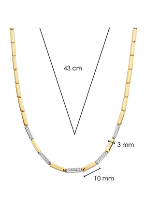 Ti Sento Two-Tone Alternate Necklace, Gold & Silver