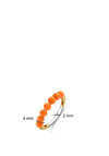 Ti Sento Orange Beaded Row Ring, Gold Size 56