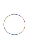 Ti Sento Rainbow Pave Necklace, Silver