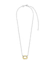 Ti Sento Rectangle Pave Link Necklace, Silver