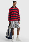Tommy Hilfiger Blocked Stripe Rugby Polo Shirt, Primary Red & Desert Sky