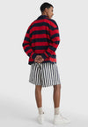 Tommy Hilfiger Blocked Stripe Rugby Polo Shirt, Primary Red & Desert Sky