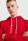 Tommy Hilfiger Logo Drawstring Hoodie, Primary Red