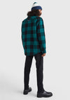 Tommy Jeans TJM Sherpa Flannel Overshirt, Dark Turf Green