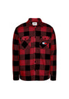 Tommy Jeans TJM Sherpa Flannel Overshirt, Deep Rouge