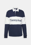 Tommy Jeans Relaxed Serif Linear Polo Shirt, Twilight Navy