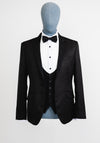 Torre Printed 3 Piece Tuxedo Suit, Black