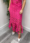 The Sofia Collection Embroidered Disc Skirt, Fuchsia