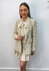 The Sofia Collection Shimmer Tweed Blazer, Beige Multi