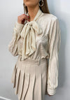 The Sofia Collection One Size Ribbed Blouse, Ivory