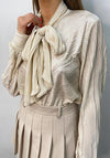 The Sofia Collection One Size Ribbed Blouse, Ivory