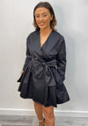The Sofia Collection Bow Wrap Mini Dress, Black