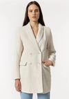 Tiffosi Tweed Long Blazer, Cream
