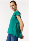 Tiffosi Kara Pleat Back Top, Green