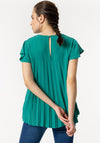Tiffosi Kara Pleat Back Top, Green