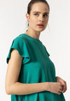 Tiffosi Kara Pleat Back Top, Green