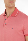 Tommy Hilfiger Pretwist Mouline Tipped Polo Shirt, Deep Crimson Fruit