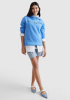 Tommy Hilfiger Womens Logo Hoodie, Hydrangea Blue