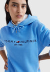 Tommy Hilfiger Womens Logo Hoodie, Hydrangea Blue