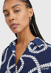 Tommy Hilfiger Womens Rope Print Shirt, Navy