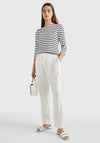 Tommy Hilfiger Womens Striped Boat Neck T-Shirt, Navy
