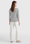 Tommy Hilfiger Womens Striped Boat Neck T-Shirt, Navy