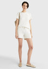 Tommy Hilfiger Womens 1985 Logo T-Shirt, Weathered White