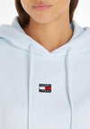 Tommy Jeans Womens Centre Badge Hoodie, Shimmering Blue
