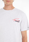 Tommy Jeans Classic Graphic Signature T-Shirt, Silver Grey Heather