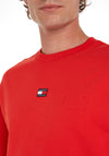 Tommy Jeans Relaxed Fit Badge Sweatshirt, Deep Crimson