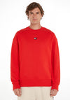 Tommy Jeans Relaxed Fit Badge Sweatshirt, Deep Crimson