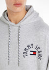Tommy Jeans Arched Logo Hoodie, Silver Grey Heather