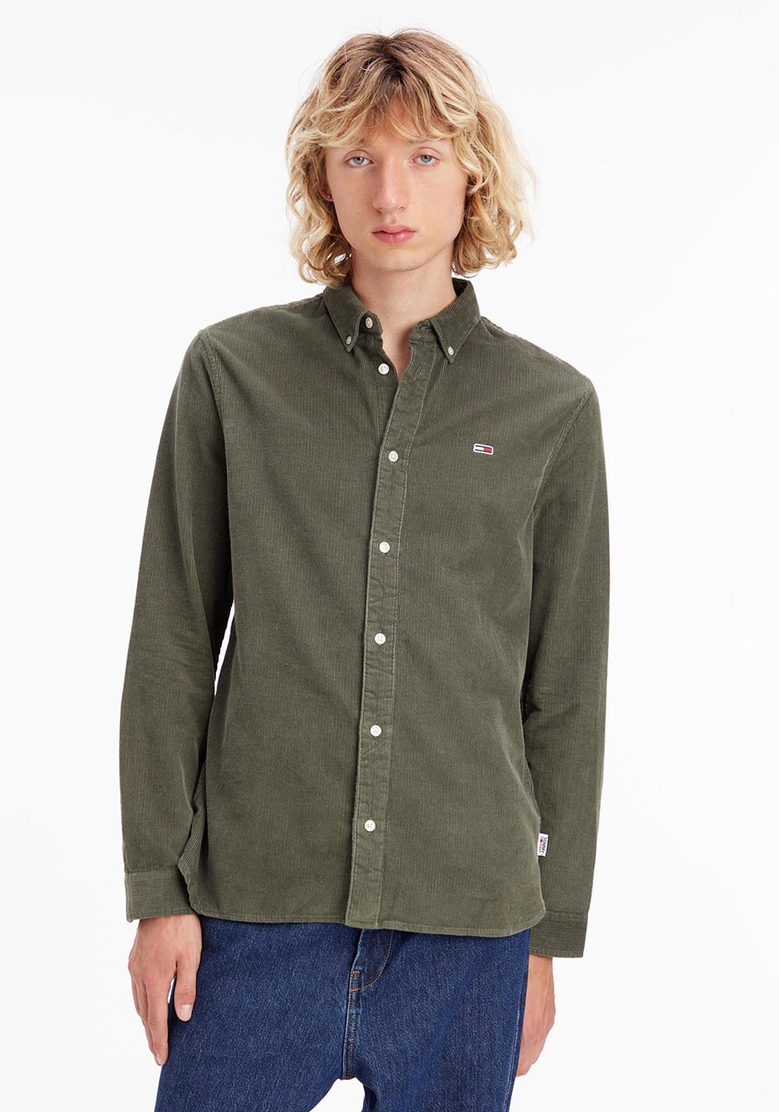 Tommy Jeans Seasonal Corduroy Overshirt, Avalon Green